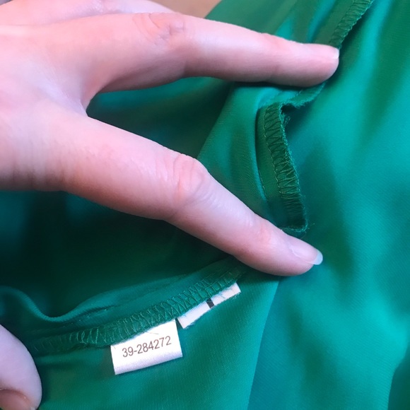 ❤️ 3/$25 Emerald green button up blouse Ann Taylor button down layering fall - Picture 6 of 7